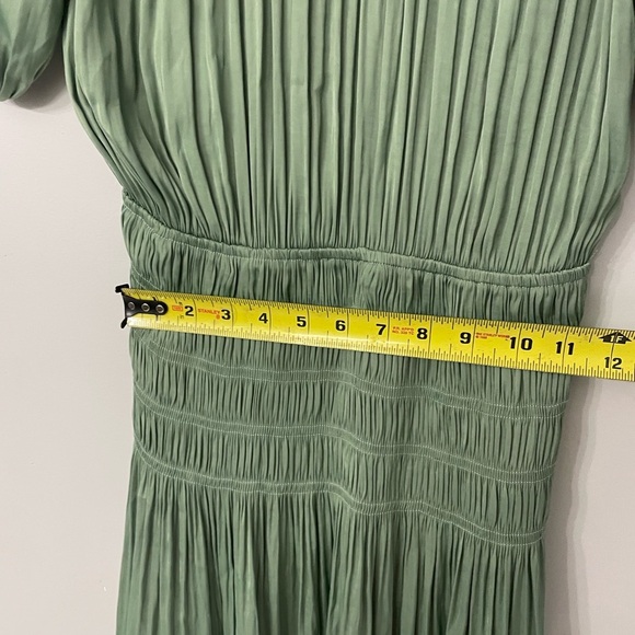 Current Air Anthropologie, XS, sage green peasant top smock waist mini dress - Picture 6 of 8